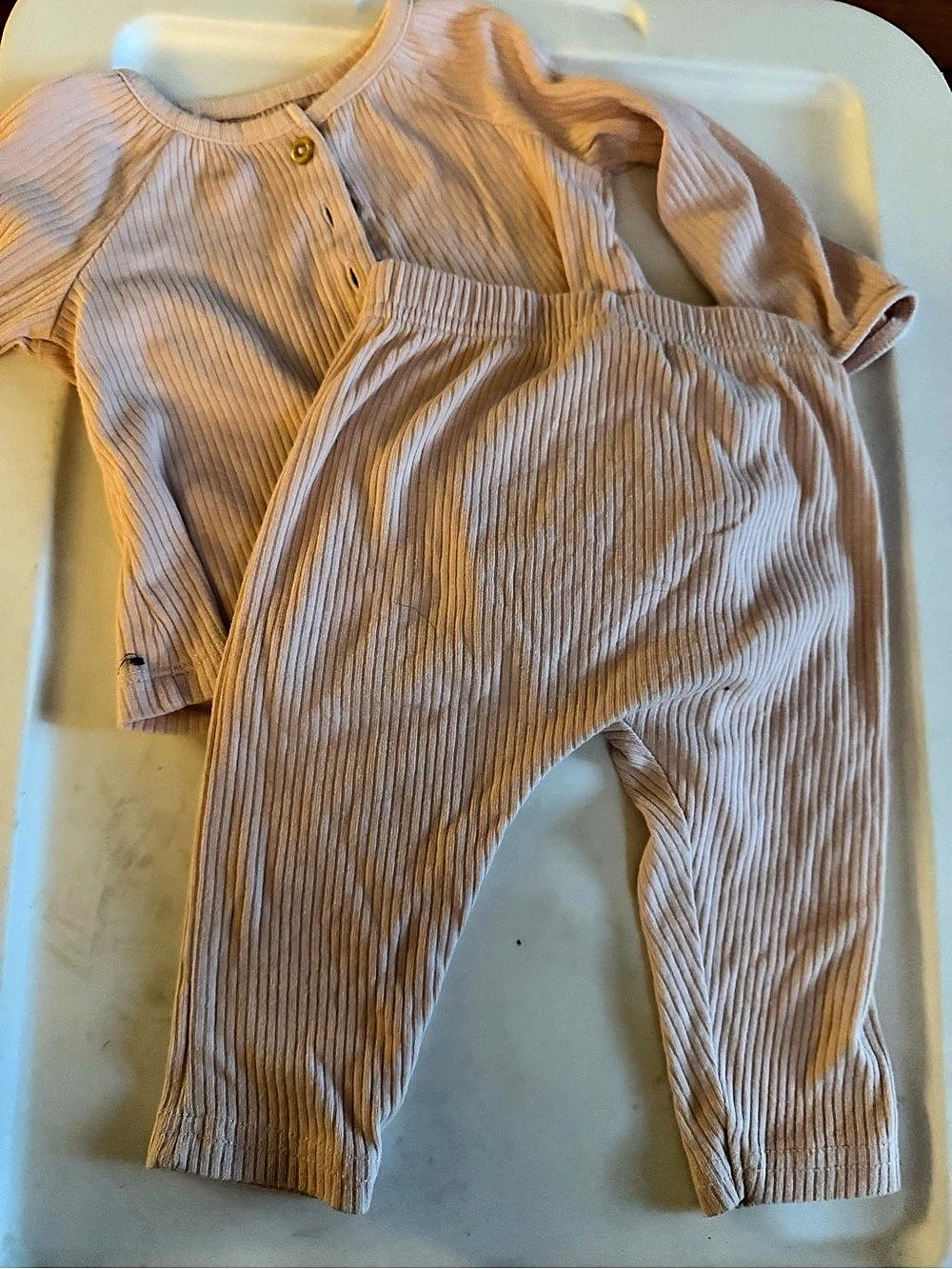 Ribbed Matching Set in Pink